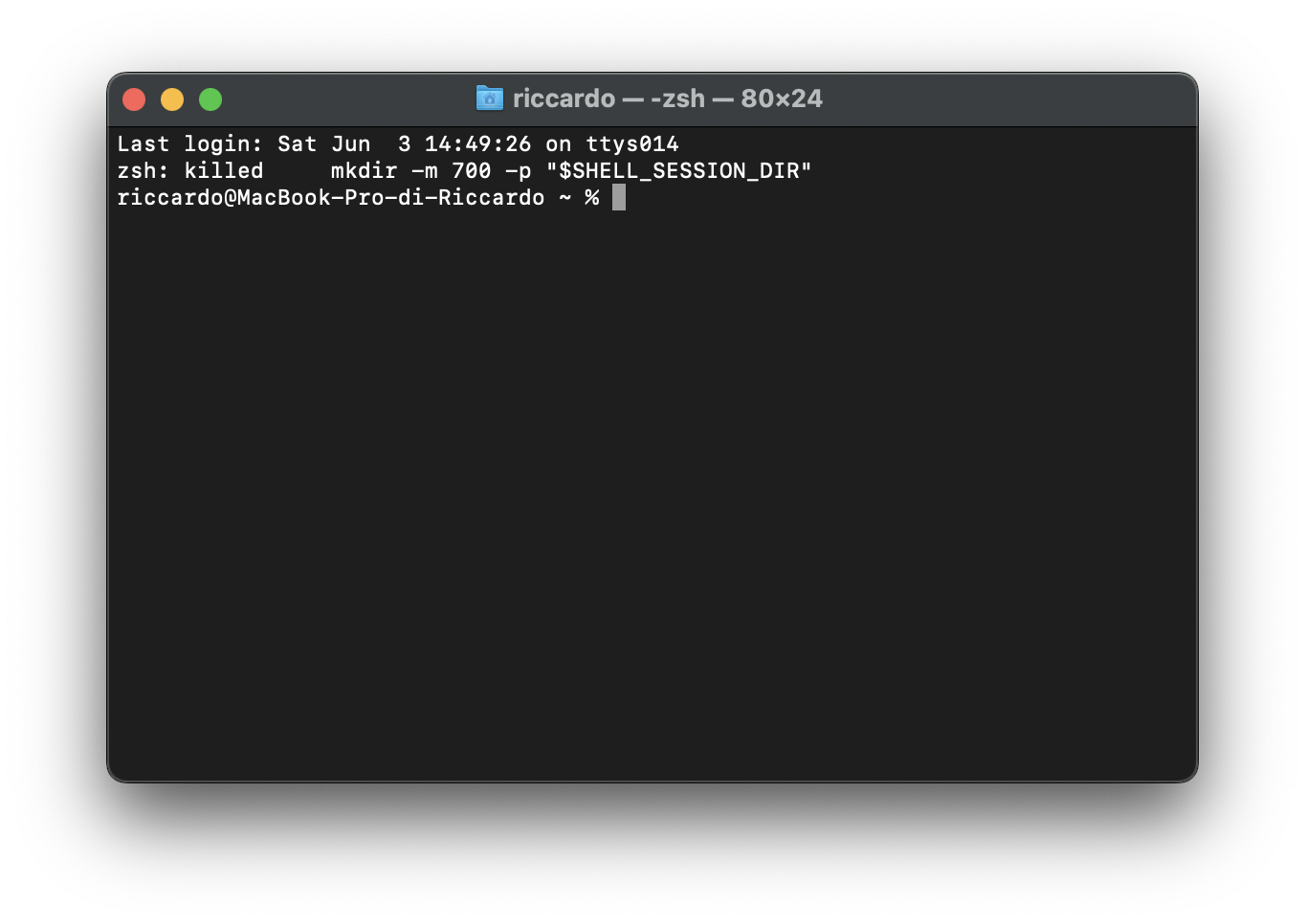 zsh: killed on terminal just opened