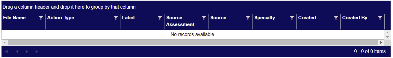 Grid with top bar saying "Drag a column header and drop it here to group by that column