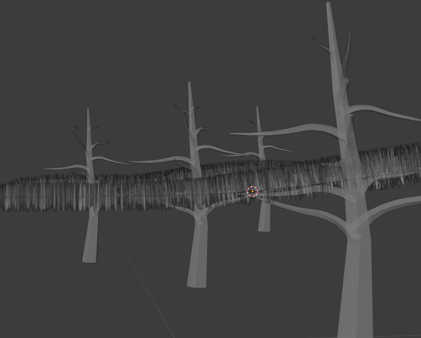 Trees and grass clipping plane