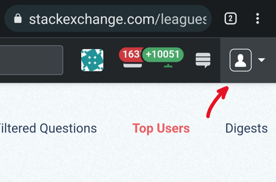 Image showing new icon on topbar on stackexchange.com with no dropdown