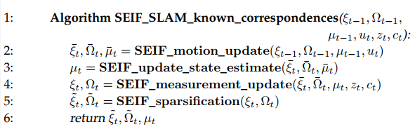 SEIF SLAM algorithm