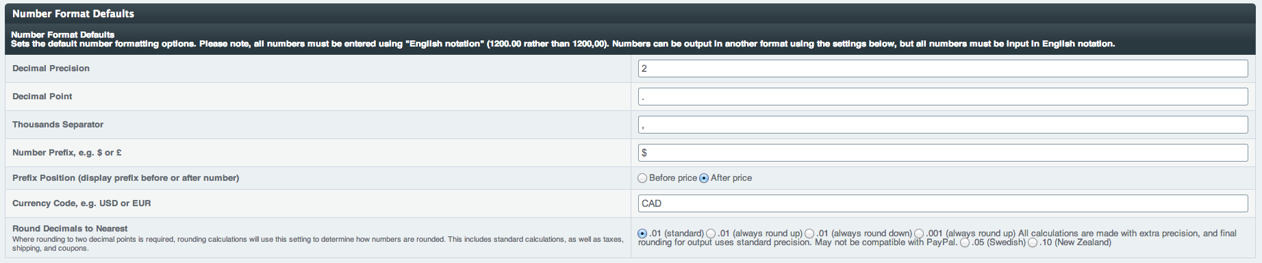 Cartthrob Setup Currency