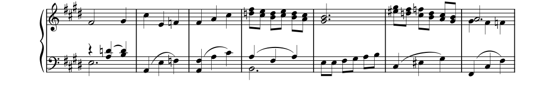 mm. 26 – 32 of "Mia and Sebastian's Theme"