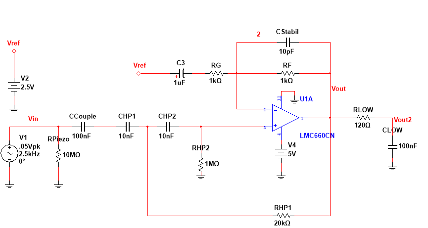 LMC660CN high pass and low pass filter