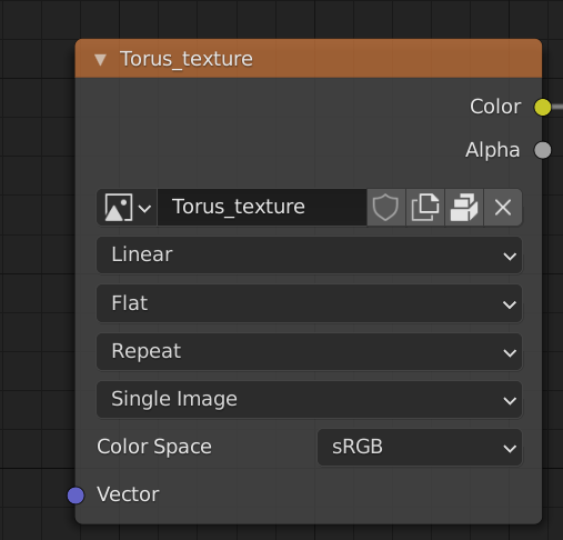 Texture node with default settings selected