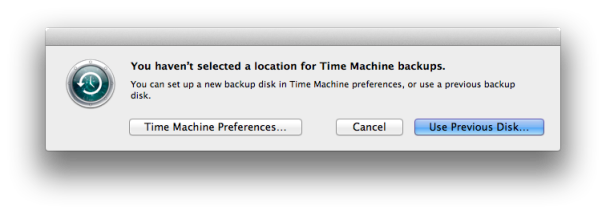 Use Previous Disk dialog