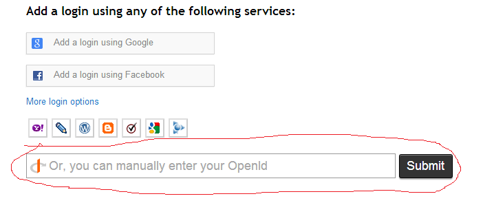 manually enter your OpenId