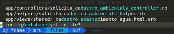 digitando o nome do arquivo database no CtrlP