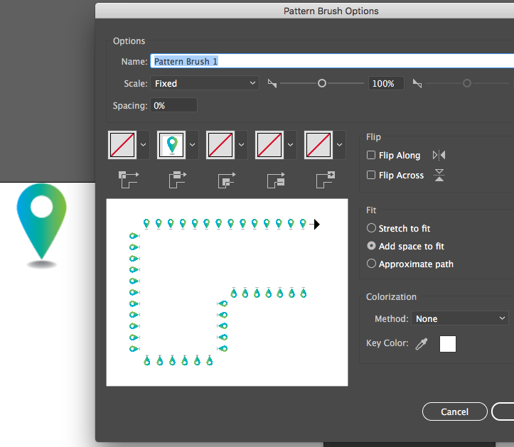 Pattern Brush creation dialog