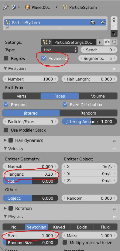 rotation and scale values