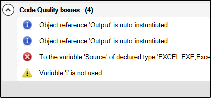 Code quality issues