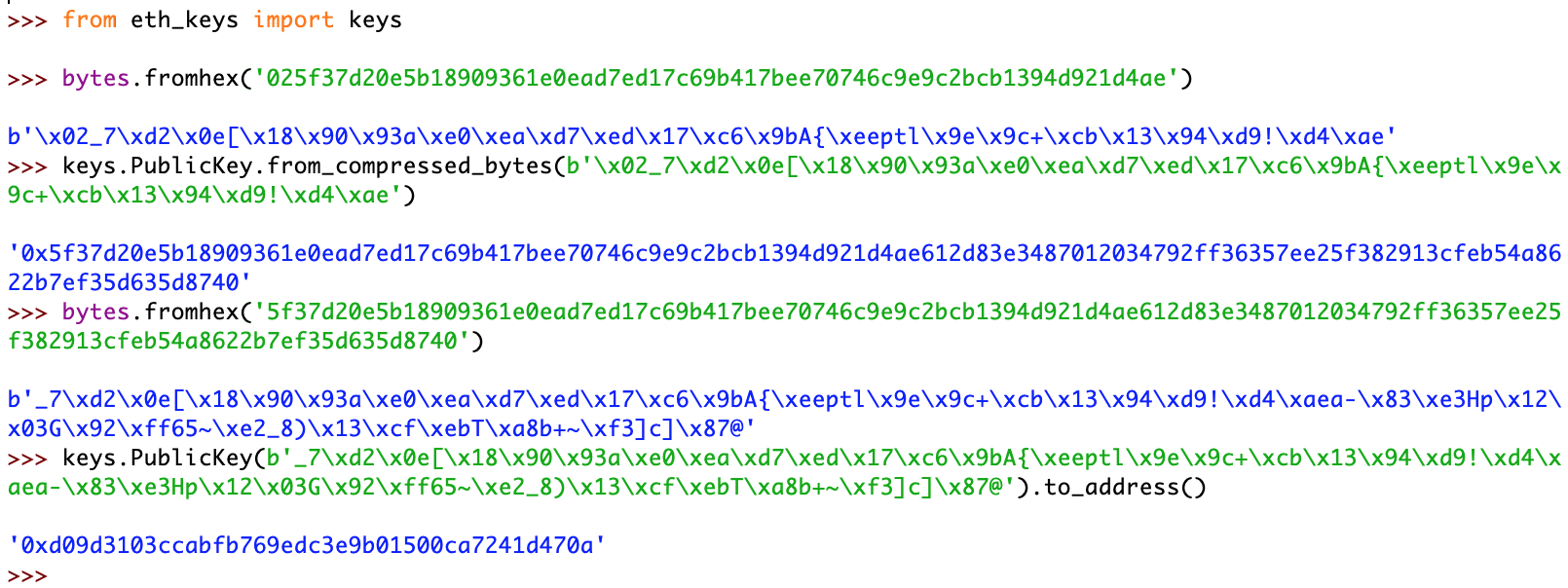 eth-keys example python public-key-to-address