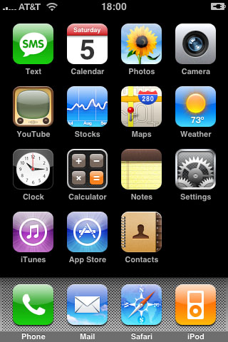 Screenshot of iPhone OS v1.0