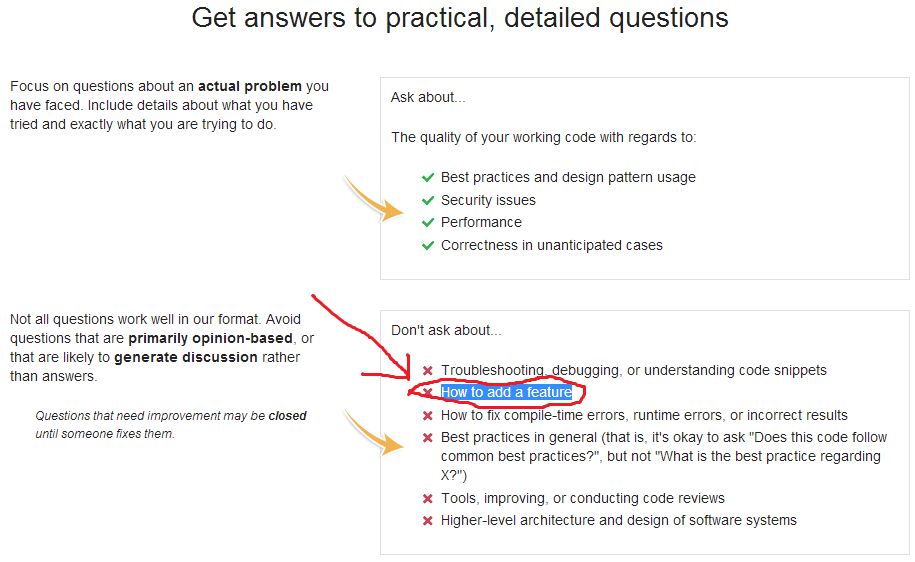 Don't ask about "How to add a feature"