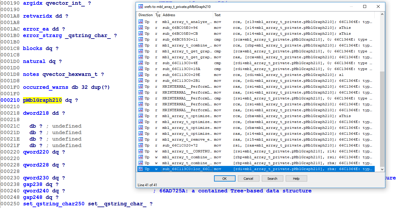 IDA structure cross-references