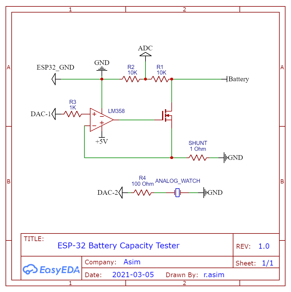 ESP32 Battery Capacity tester by Asim