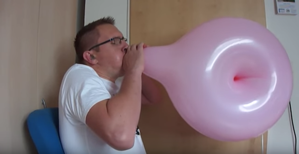 Inflated donut balloon