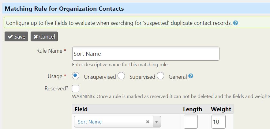 Unsupervised de-dupe rule