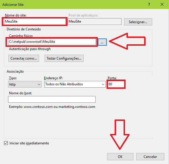 Configurando iis