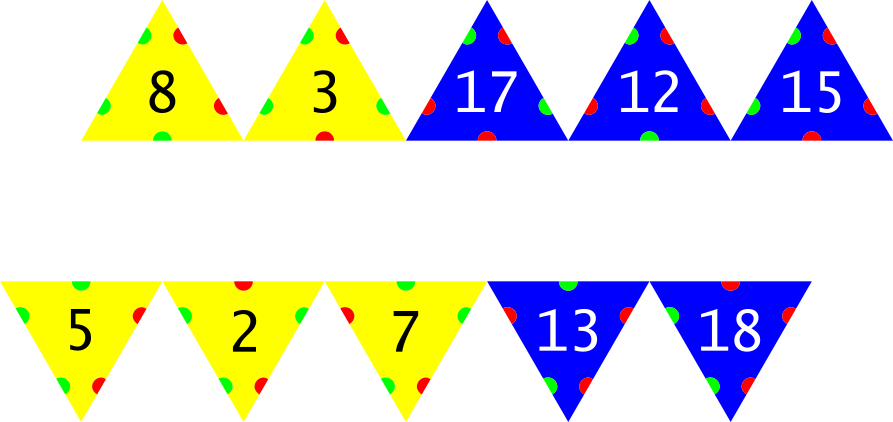 Partial Net with top and bottom five triangles selected