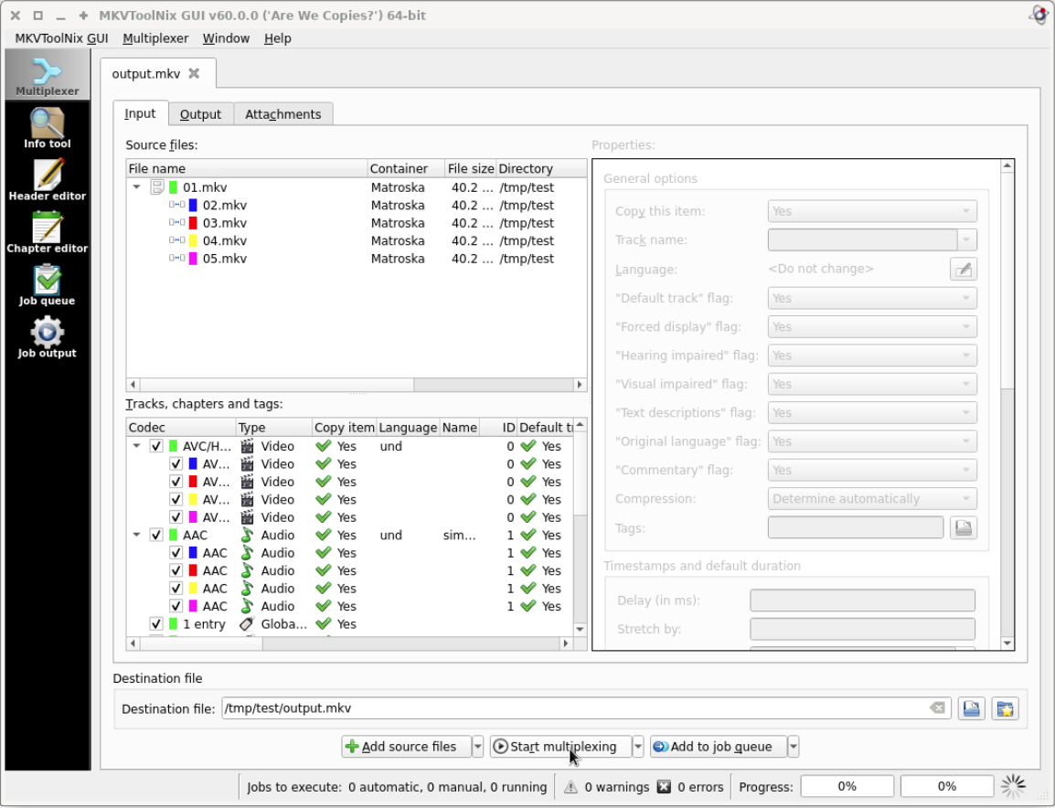 Start multiplexing