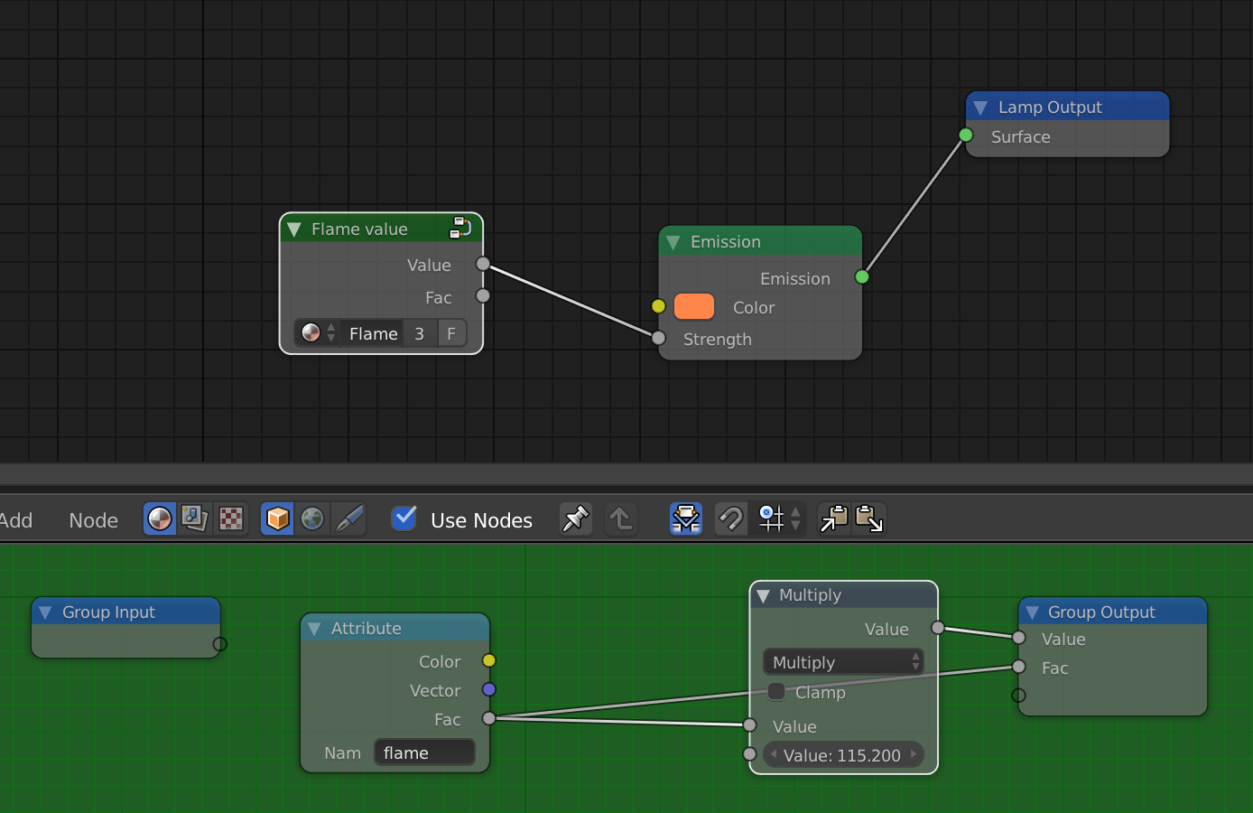 Previous Group node setup