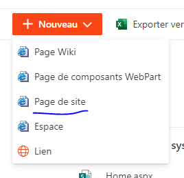 “Site Page” in the pages library