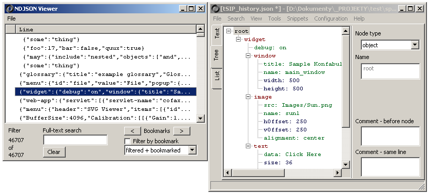 JSONedit - NDJSON tool