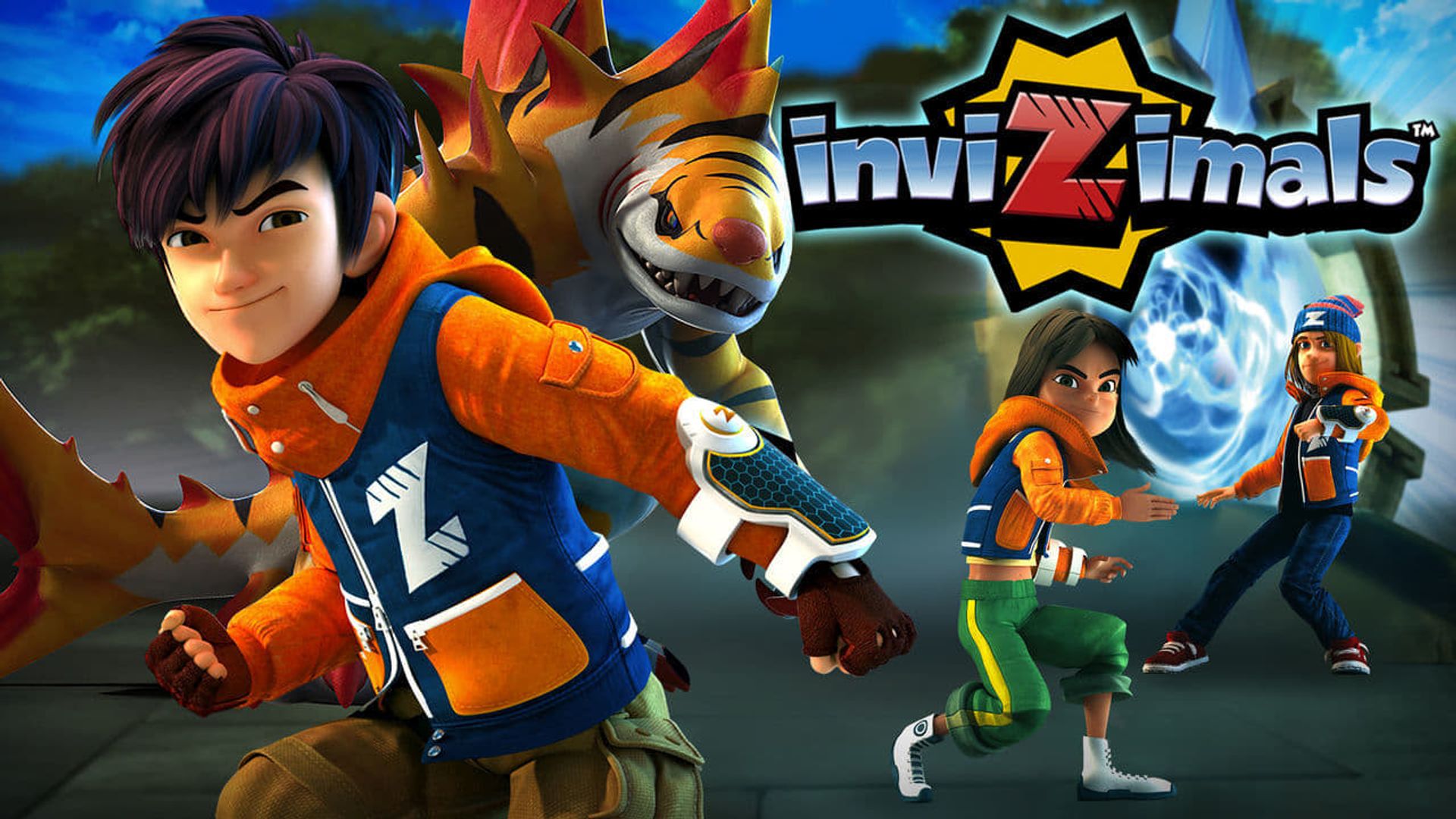 Image of Hiro, Lima, Sam and Tigershark from "Invizimals."