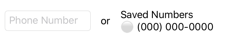 picture of form with with a phone number field or a radio button for a saved number