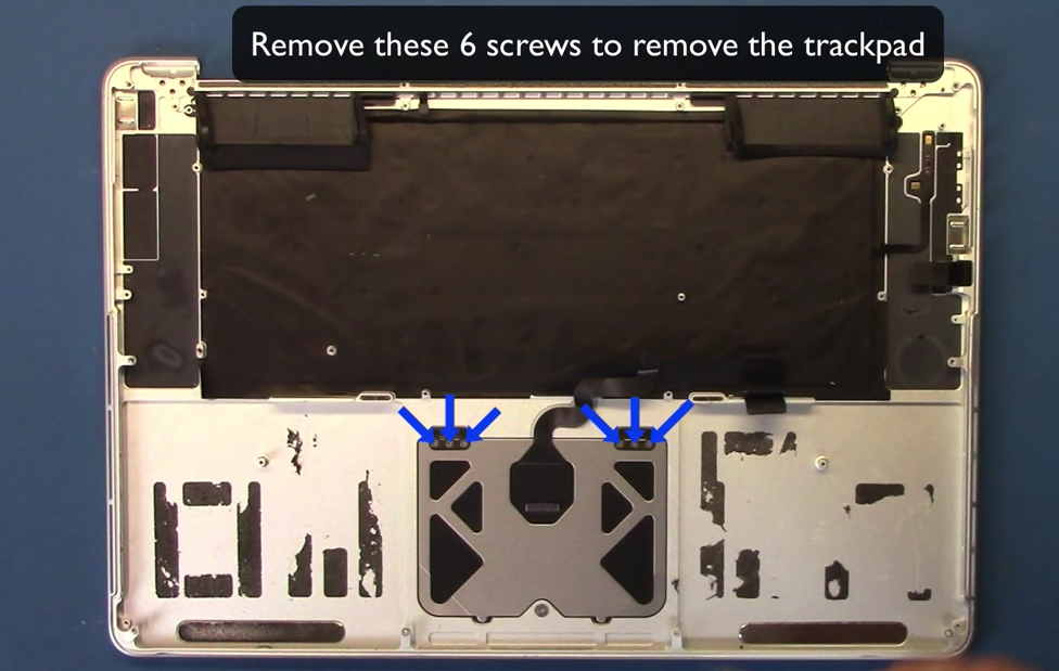 MacBook Pro, top case assembly with logic board removed