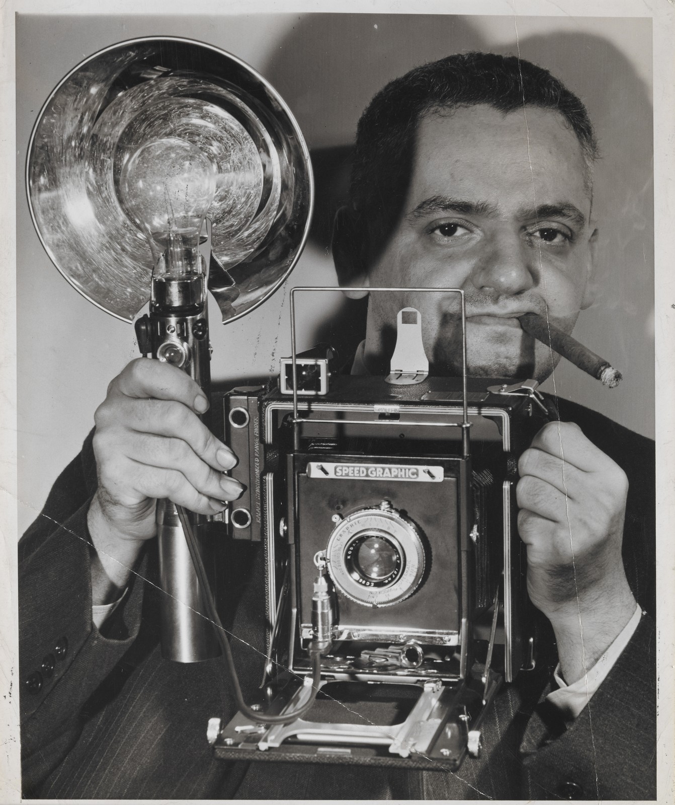 WeeGee with Speed Graphic Press Camera