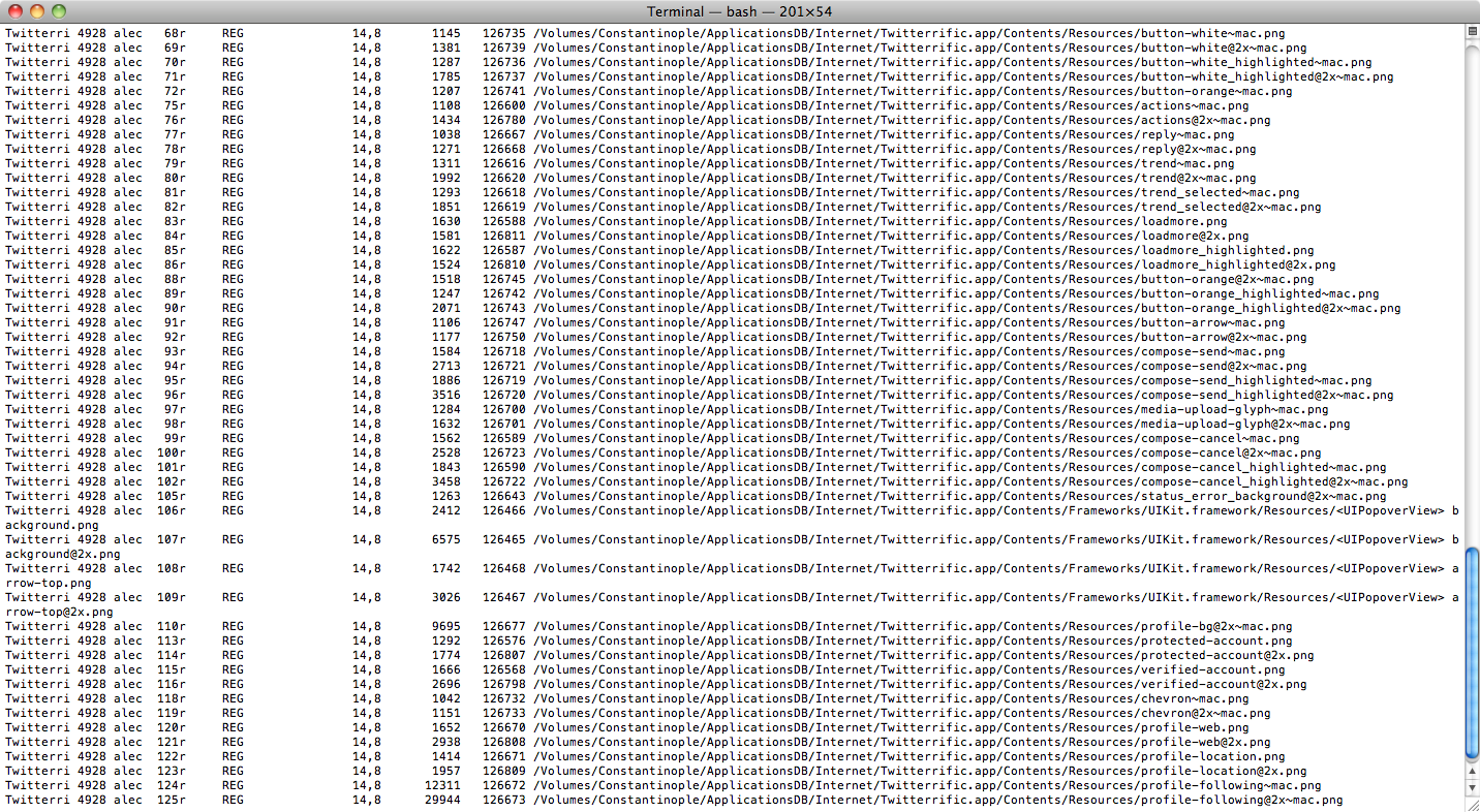 Command line output