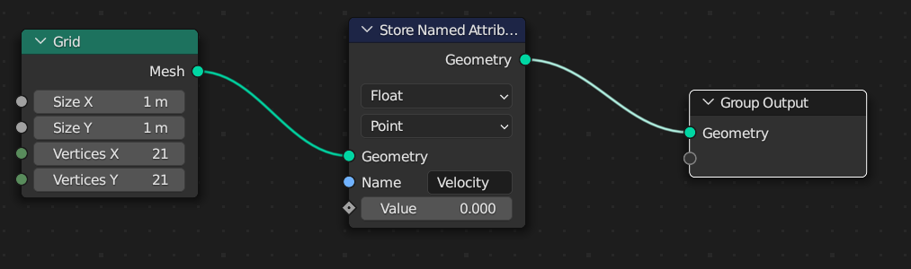 store an initial velocity of zero