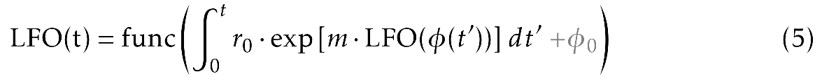 LFO=func(integral(r0·exp[m·LFO(phi(t))]dt)