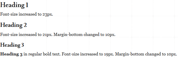 spacing suggestions for these headings