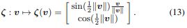 Mapping rotation vector in a quaternion (Equation 13)