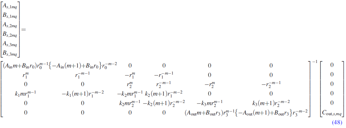 Matrix with interface and boundary conditions