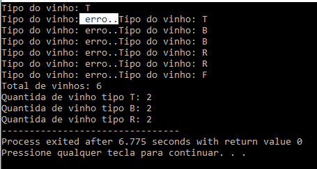 Ele executa 2x e já da a opção default