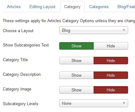 Category Manager - config options