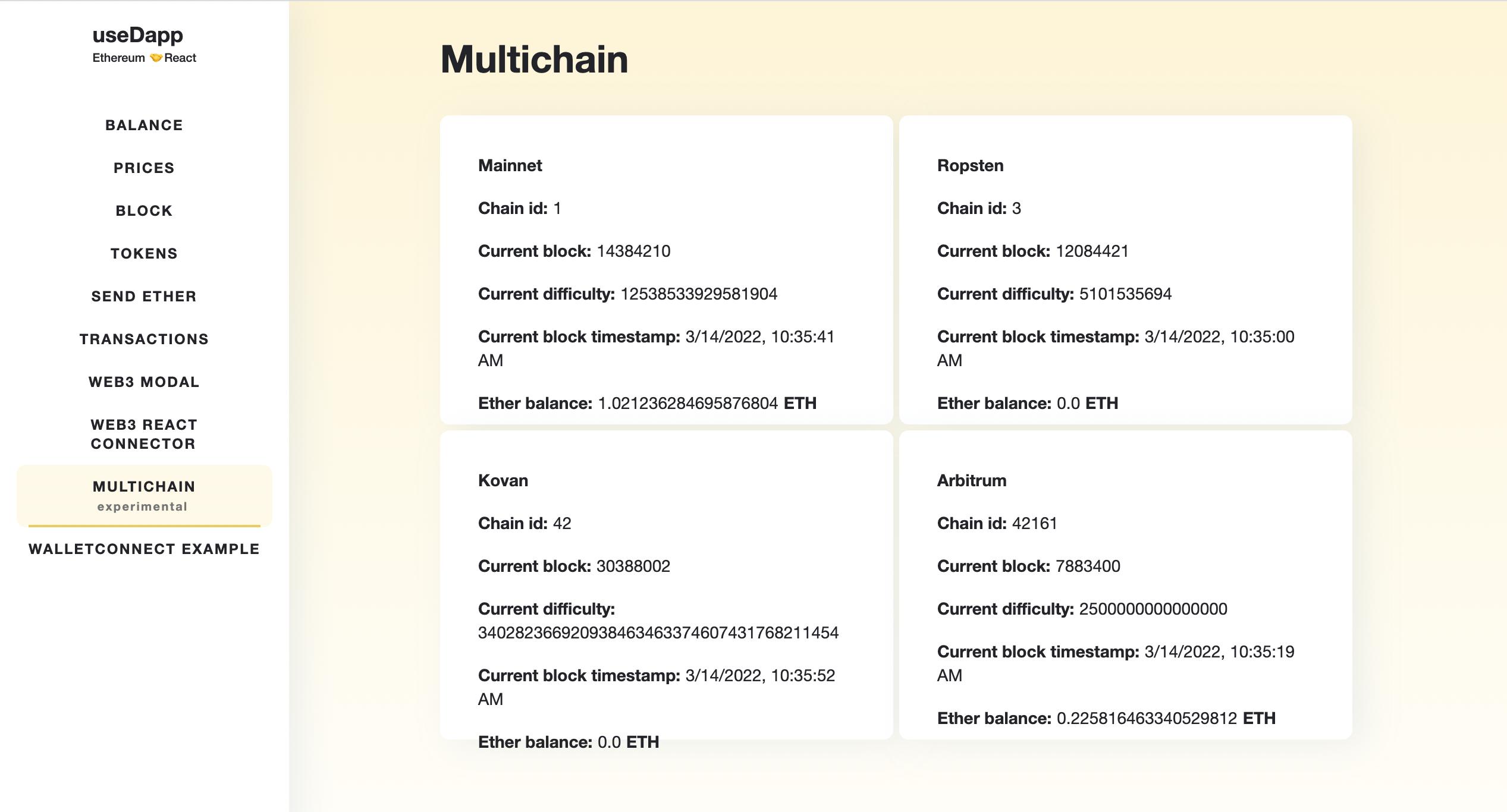 useDapp Multichain