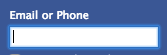 Facebook allows you to use your phone or email. 