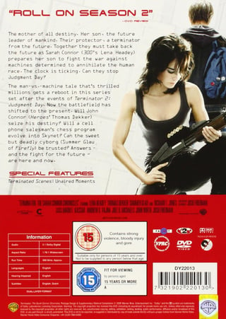 Image of "Terminator: The Sarah Connor Chronicles" season 1 DVD case cover.