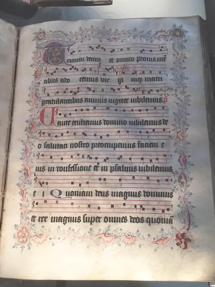 Image of manuscript with musical notation and lyric