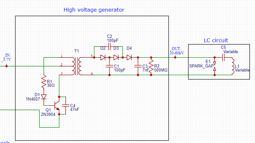 Schematic of used system