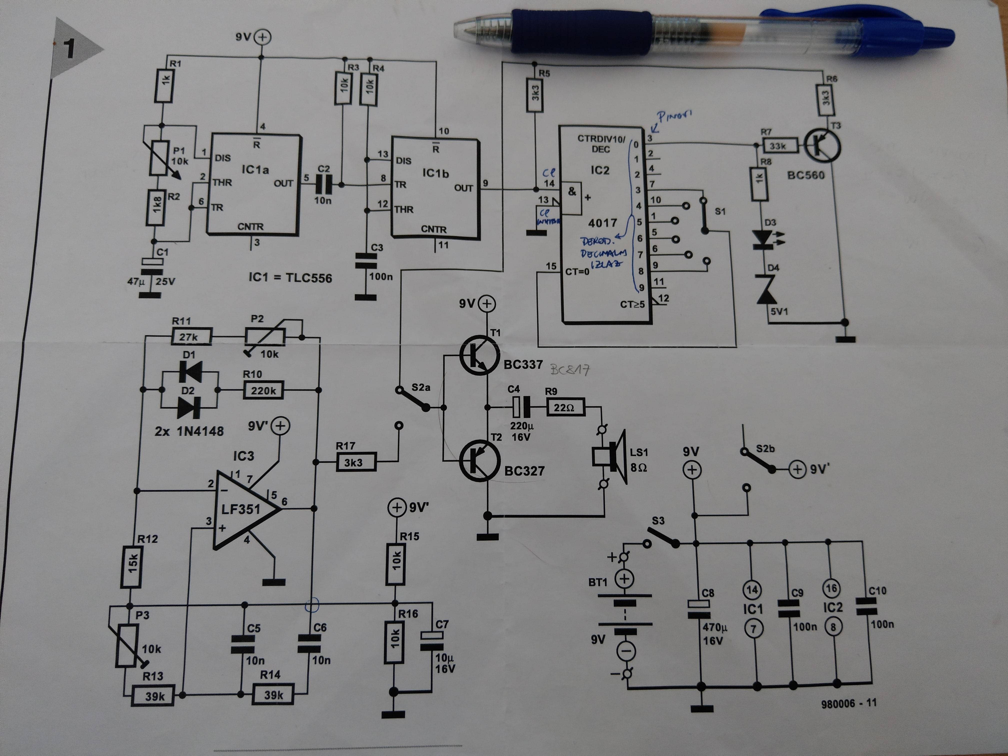 electronic metronome schematic