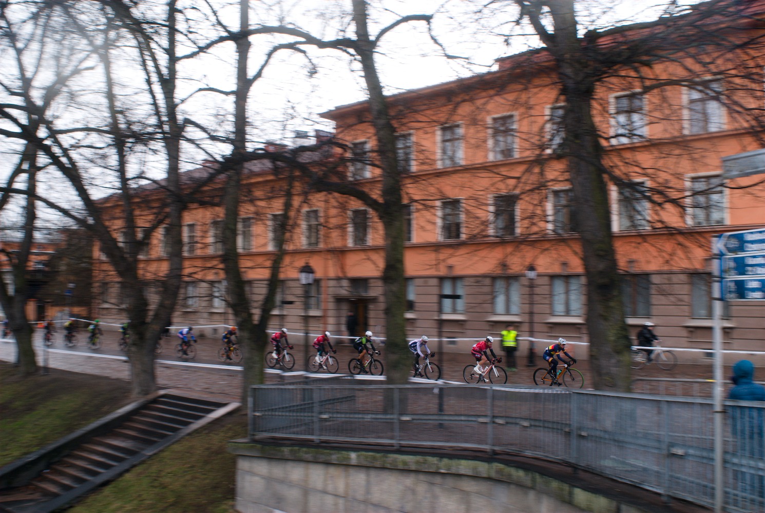 Cyclists from afar