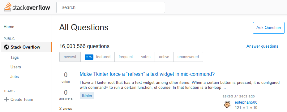 Stack Overflow screenshot