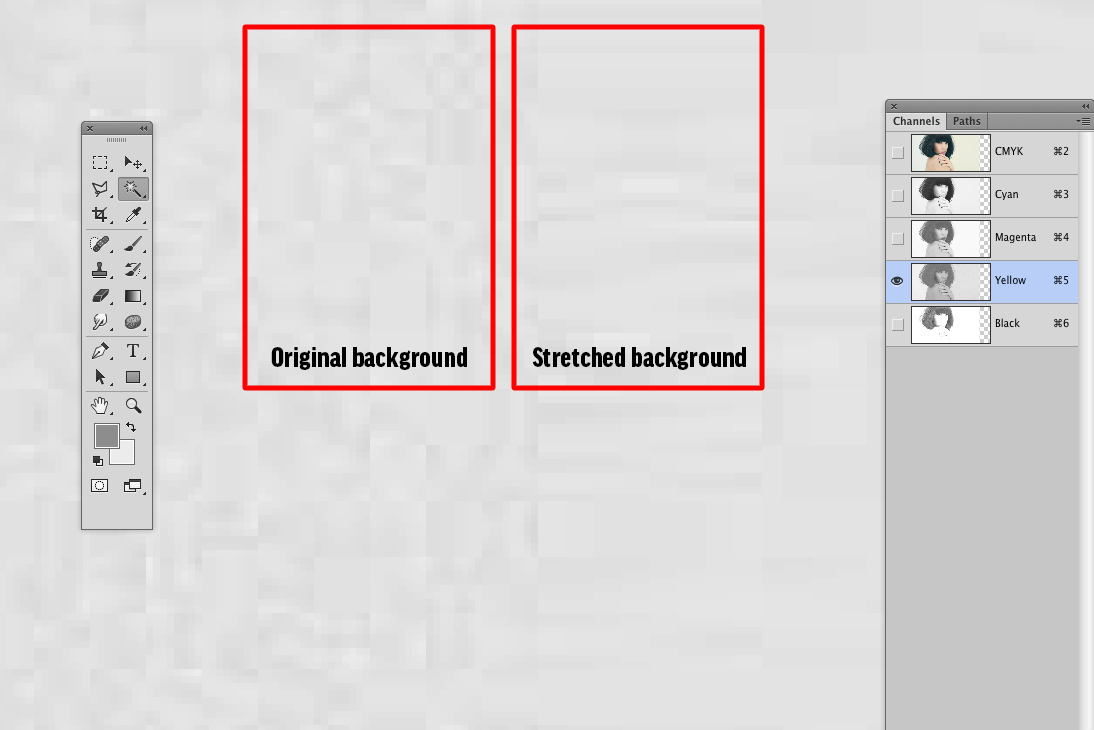 why I can't use free transform to expand or stretch a background with color or texture in Adobe Photoshop