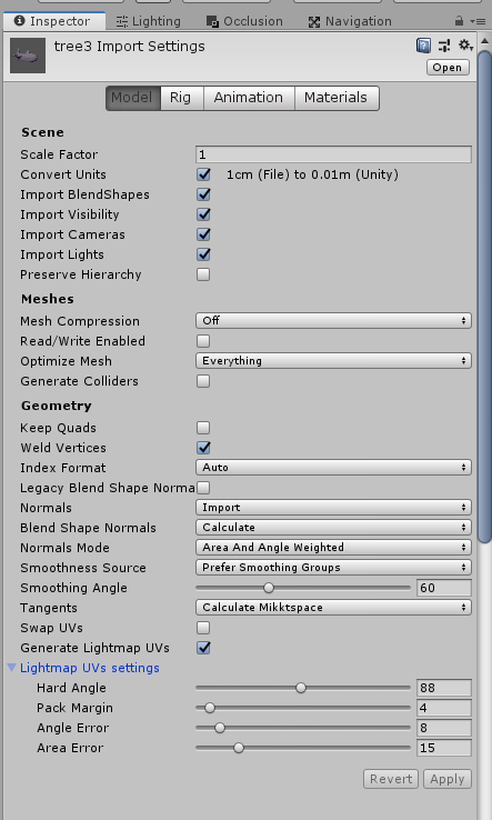 Model Asset Configuration